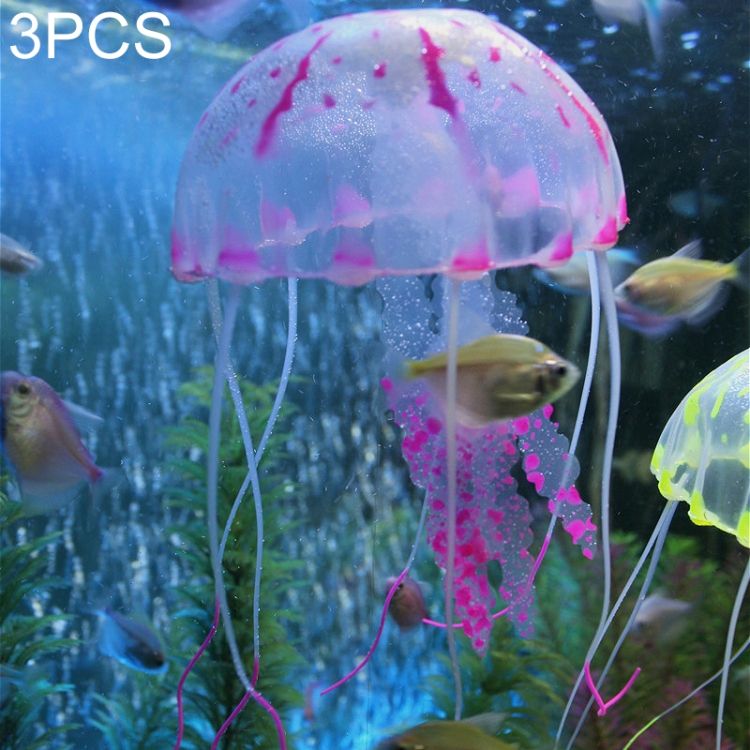 3 PCS Silicone Simulation Fluorescent Sucker Jellyfish