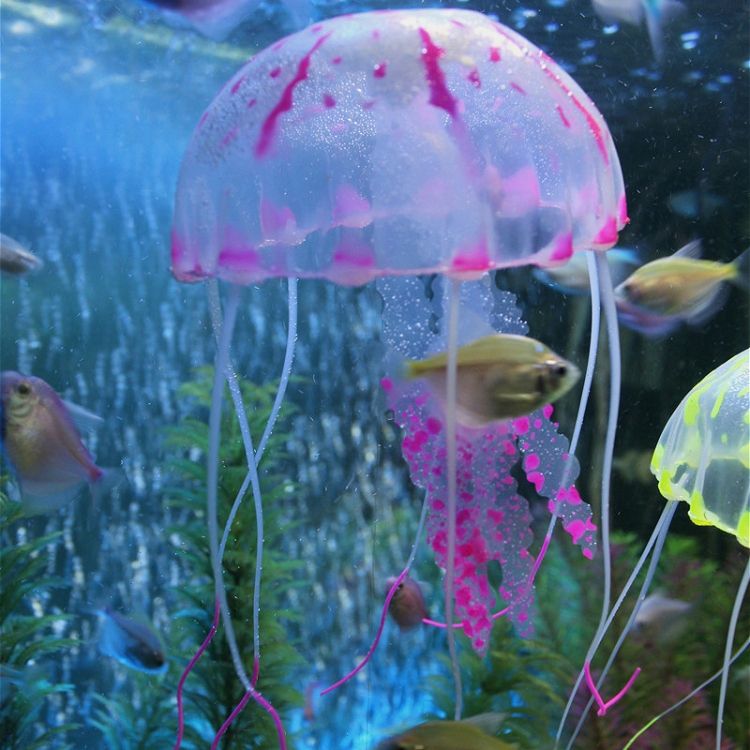 3 PCS Silicone Simulation Fluorescent Sucker Jellyfish