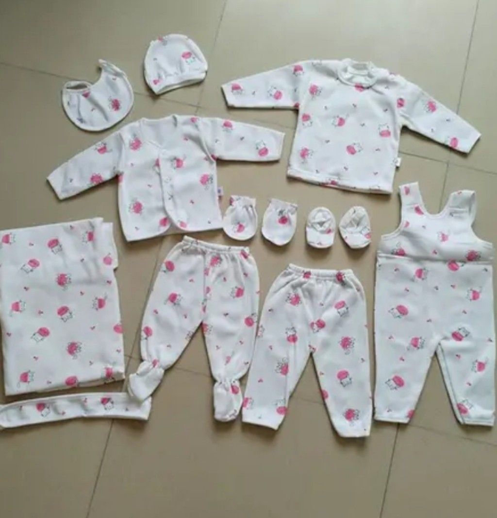 11pieces Newborn Overall Sleepsuit,flannel,bib,cap