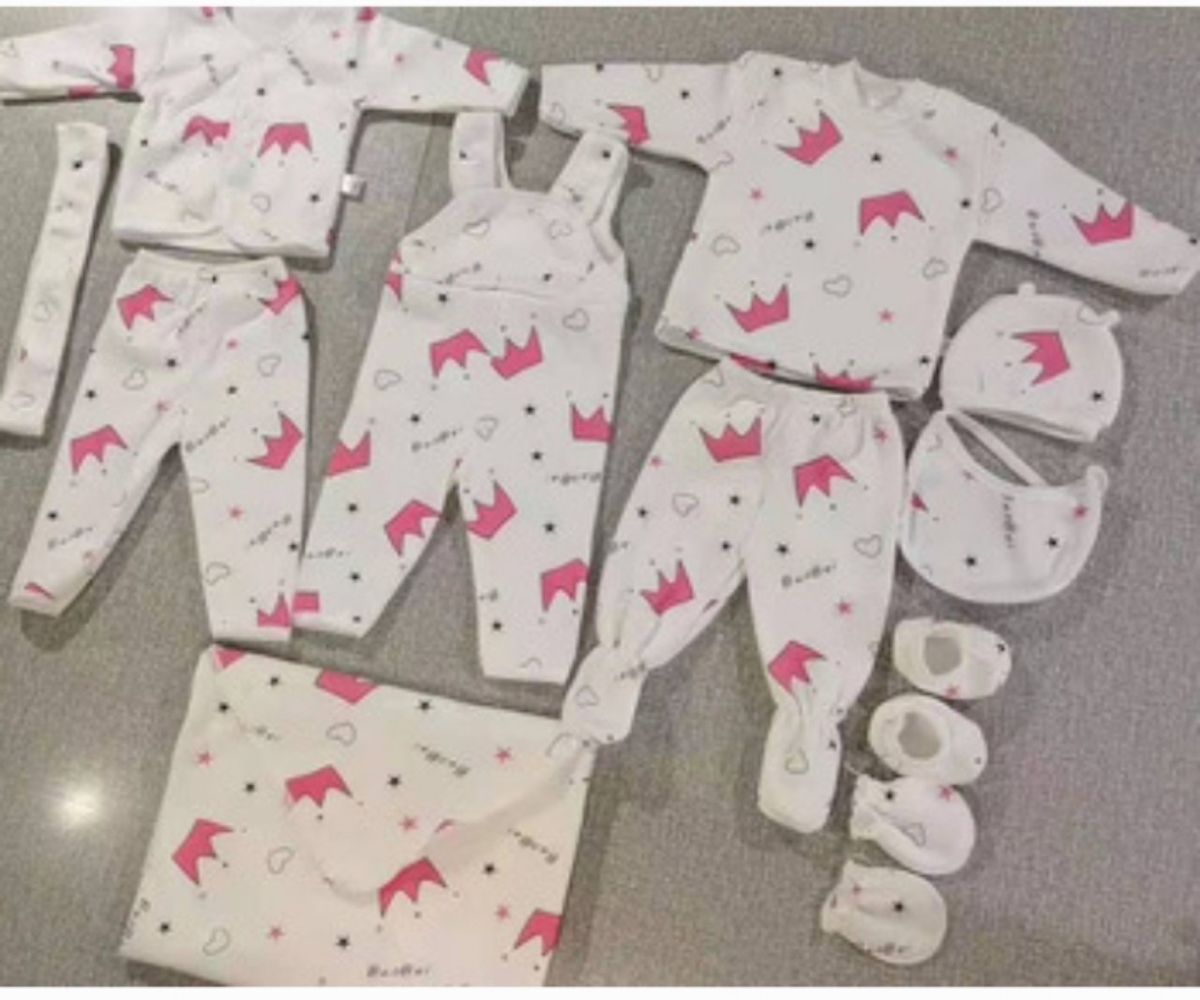 11pieces Newborn Overall Sleepsuit,flannel,bib,cap