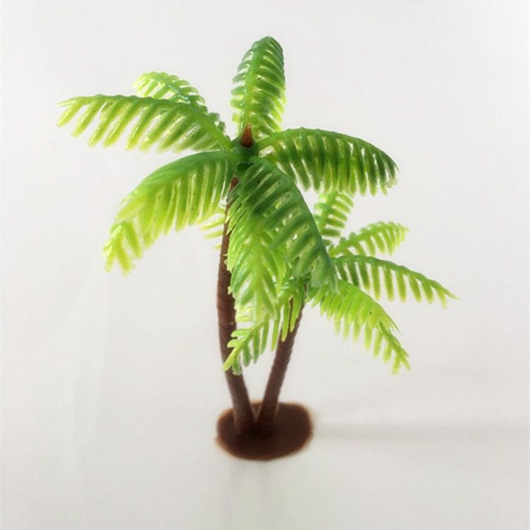 1pcs Mini Coconut Tree Plastic Simulation Aquarium Green  Water Plants Fish Tank Aquarium Plants Aquarium Supply Green