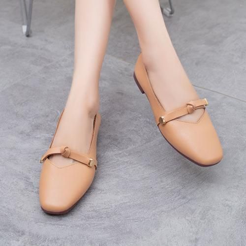 Ladies Fashion Casual Flat Shoes Office Shoes-Khaki