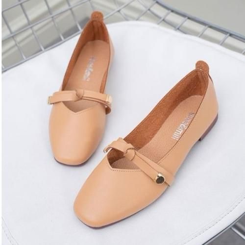 Ladies Fashion Casual Flat Shoes Office Shoes-Khaki