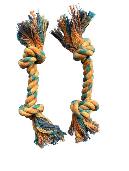 2-Pack Cotton Double Knot Rope Chew Toy For Small Dogs