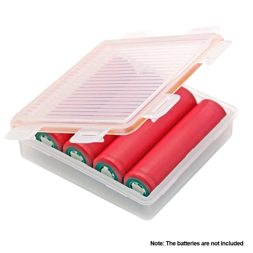 Waterproof Battery Storage Box Battery Holder Protective Case 4 Slot Transparent Strong Hard Case
