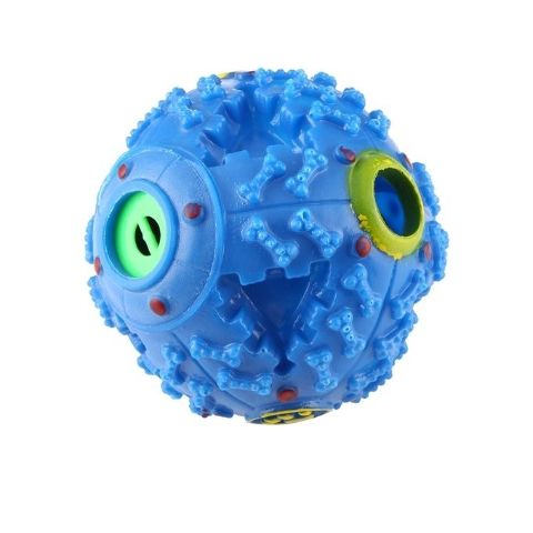 SQUEAK Pet Dog IQ Treat Small Ball Blue