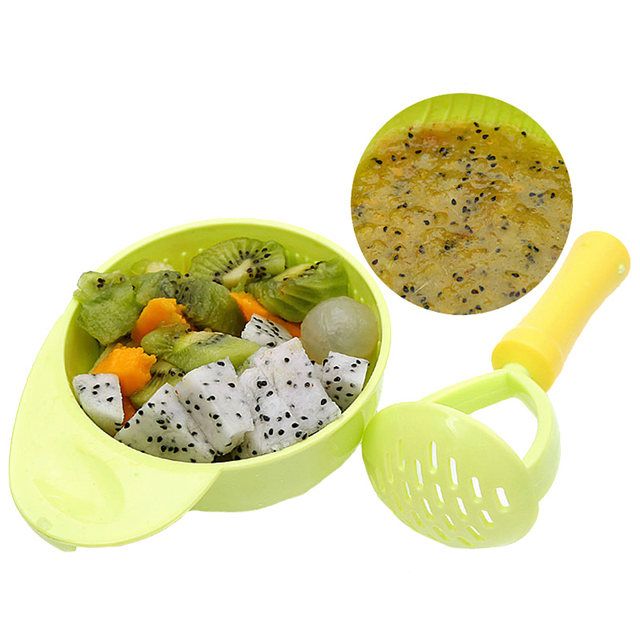 Mash & Feed Toddler Baby Weaning Solid Food Fruit Veggie Grinder Processor Puree Masher Bowl