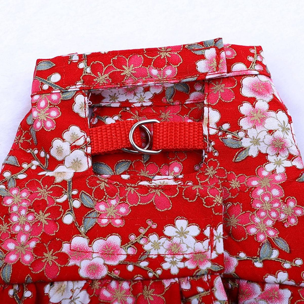 1 Set Rabbit Clothes Leash Pineapple Print Pet Rabbit Hamster Costume Leash Red