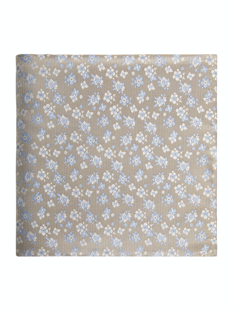 Occasionwear Champagne Floral Silk Pocket Square