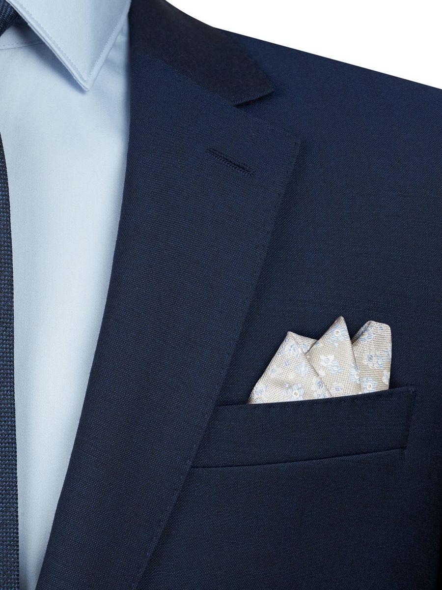Occasionwear Champagne Floral Silk Pocket Square