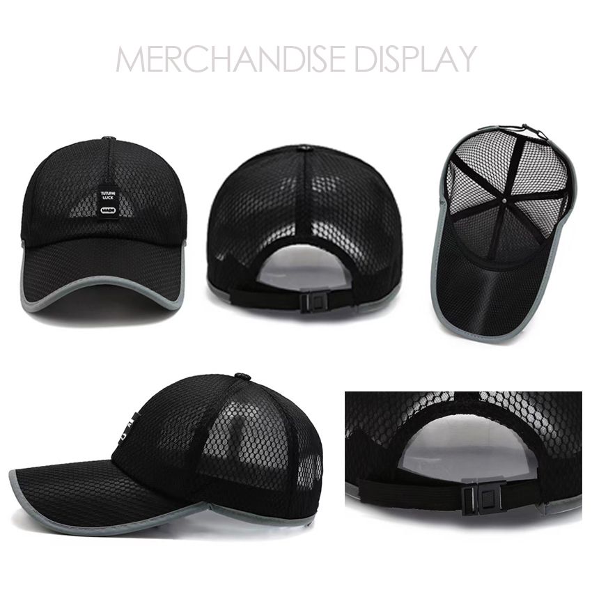 Unisex Gridding Sports Baseball Face Cap - Black