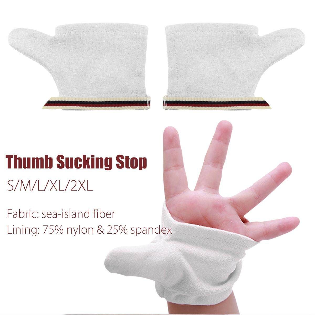 1 Pair Sea-island Fiber Thumb Sucking Stop Finger Guard For Baby Kids White S S