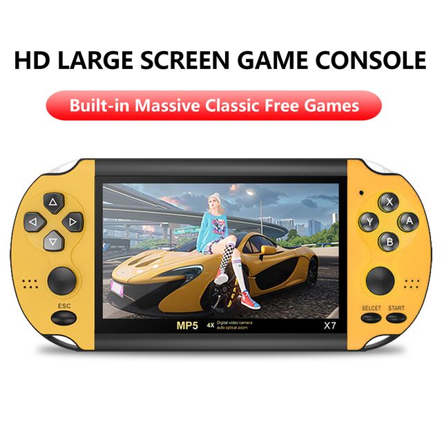 X7 4.3 Inch Handheld Video Game Console Dual Joystick Mini Portable Game Console Built_in 10000 Cla