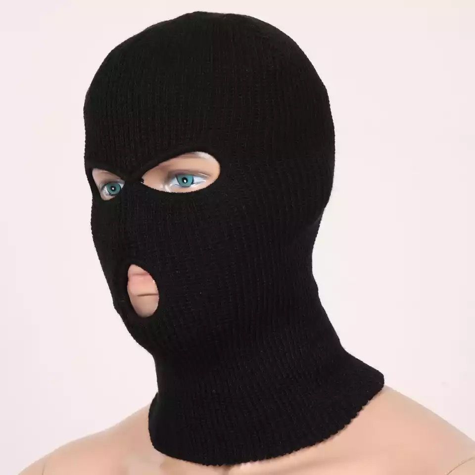 Luxury Wool Three Holes Balaclava Black Face Mask