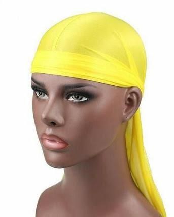 Yellow Pirate Durag  Bonnet For Men And Women