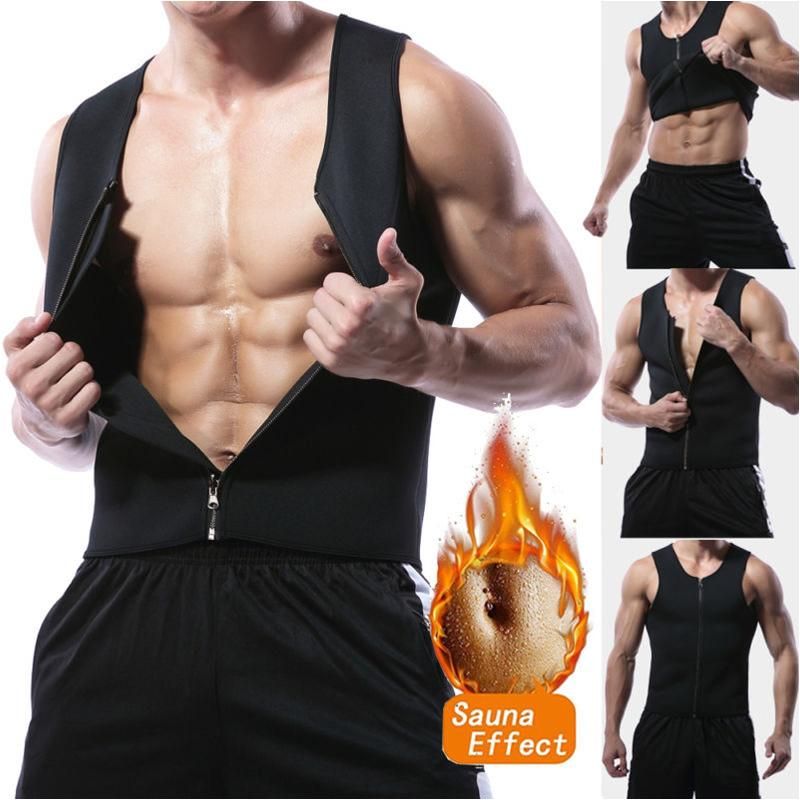 Big carving body molder for men Zipper corset neoprene waist coach Compression vest for abdomen Elastic shirt for chest and belly