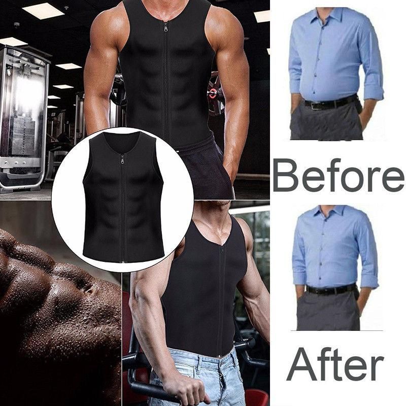 Big carving body molder for men Zipper corset neoprene waist coach Compression vest for abdomen Elastic shirt for chest and belly