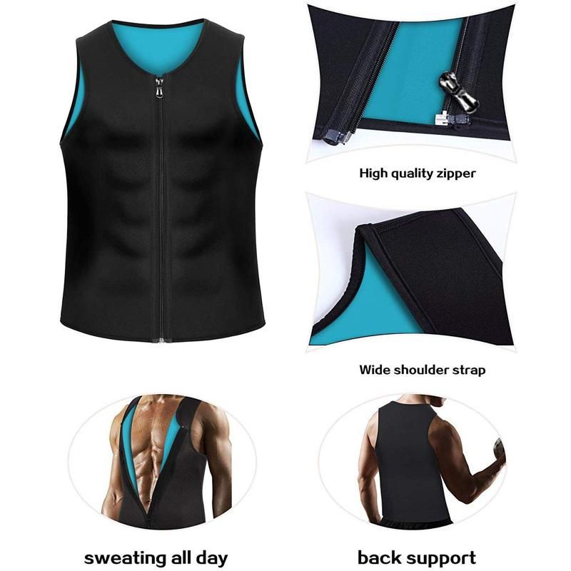 Big carving body molder for men Zipper corset neoprene waist coach Compression vest for abdomen Elastic shirt for chest and belly