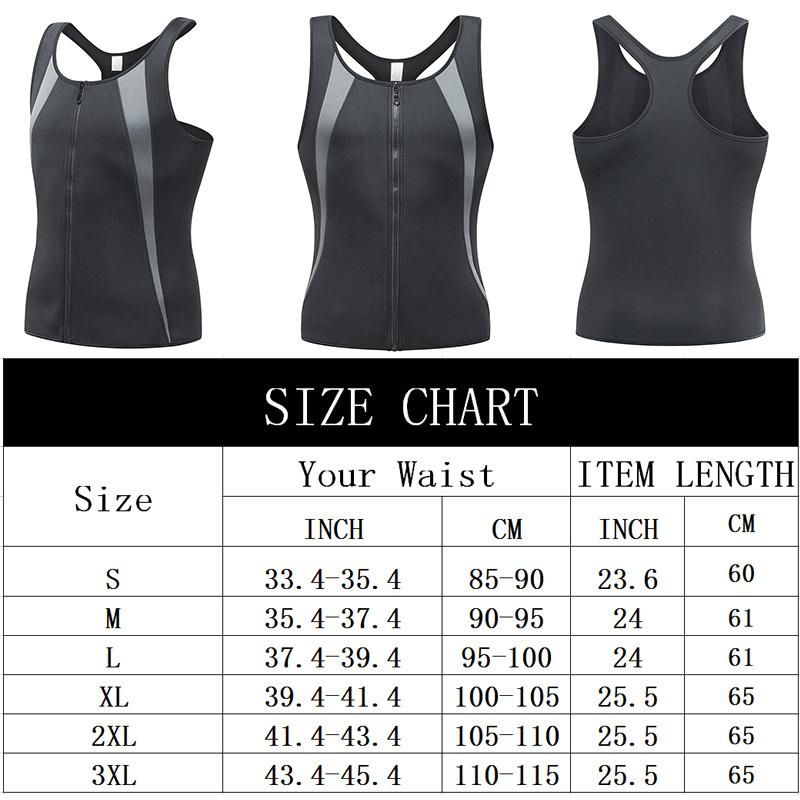 Big carving body molder for men Zipper corset neoprene waist coach Compression vest for abdomen Elastic shirt for chest and belly