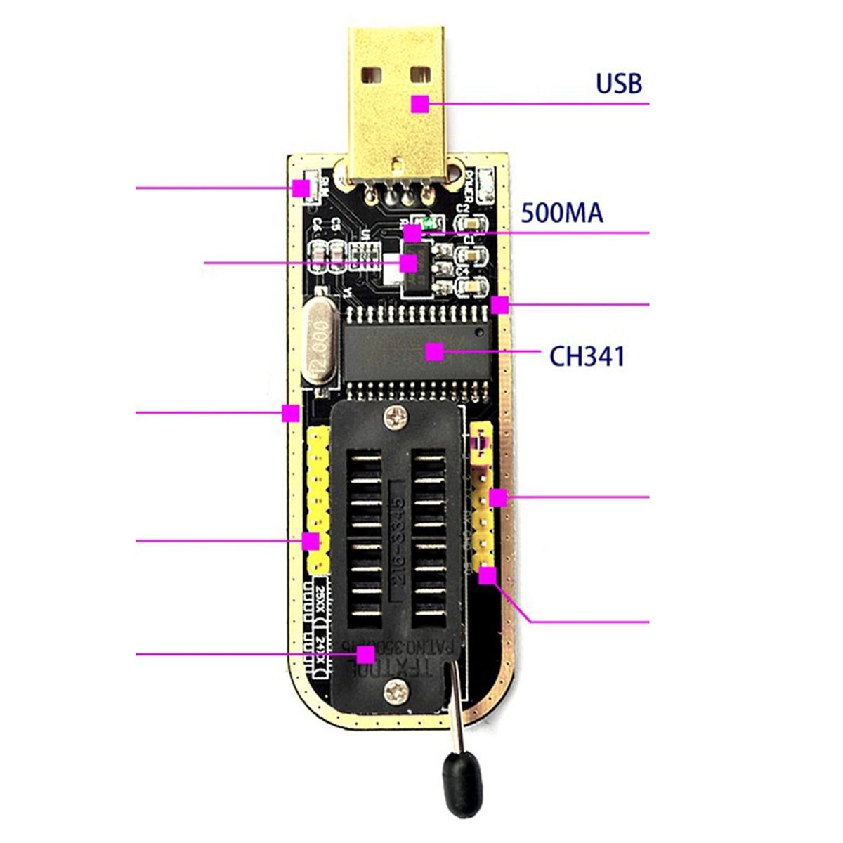 CH341A Programmer USB Motherboard Routing LCD BIOS/FLASH/24/25 Motherboard
