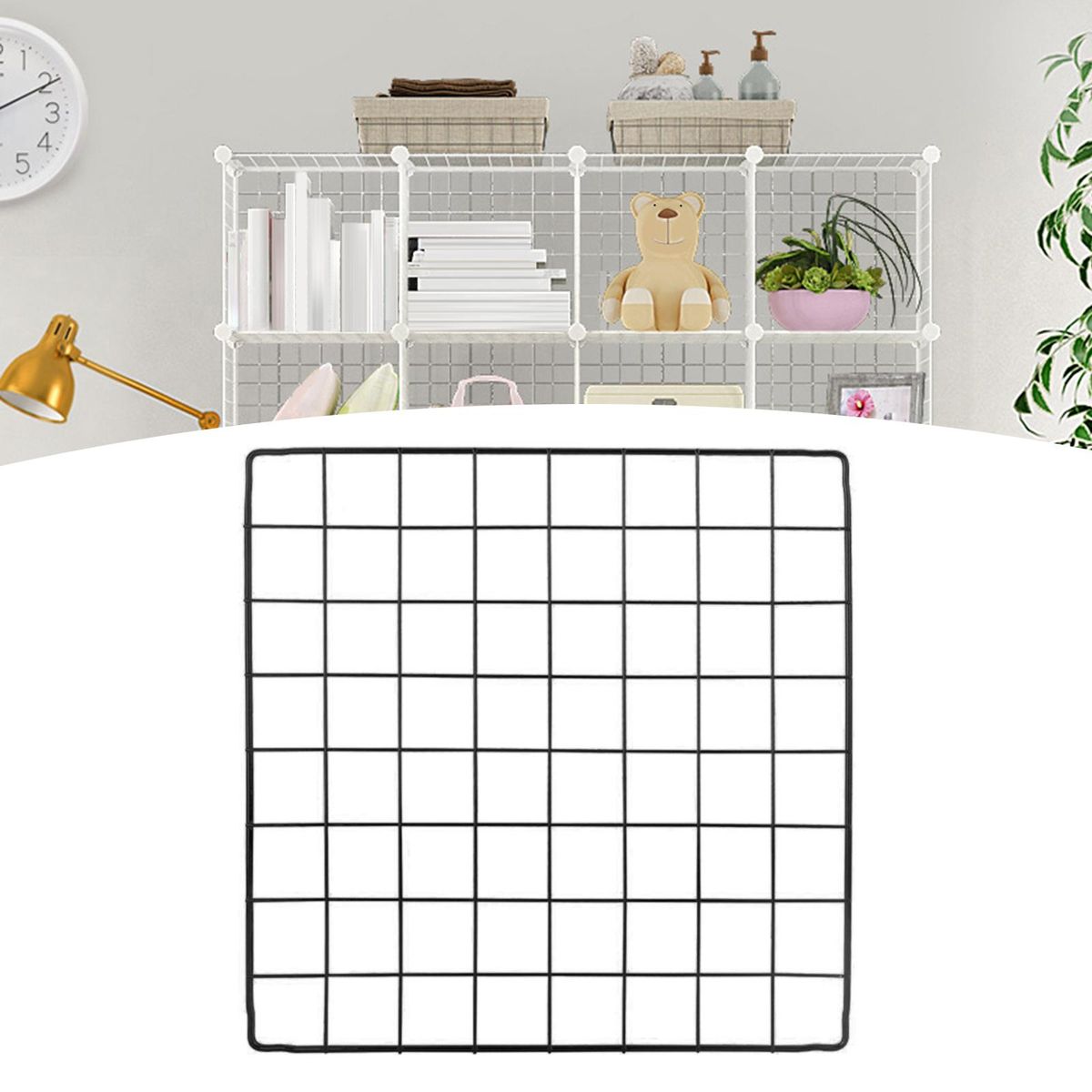 Portable Pet Playpen Panel Cage Fence Metal Wire Black General Grid