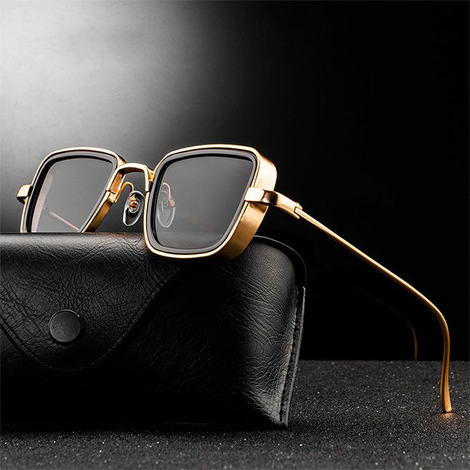 Indian Explosion Sunglasses Men Retro Thick Edge Metal Frame Trend Sunglasses