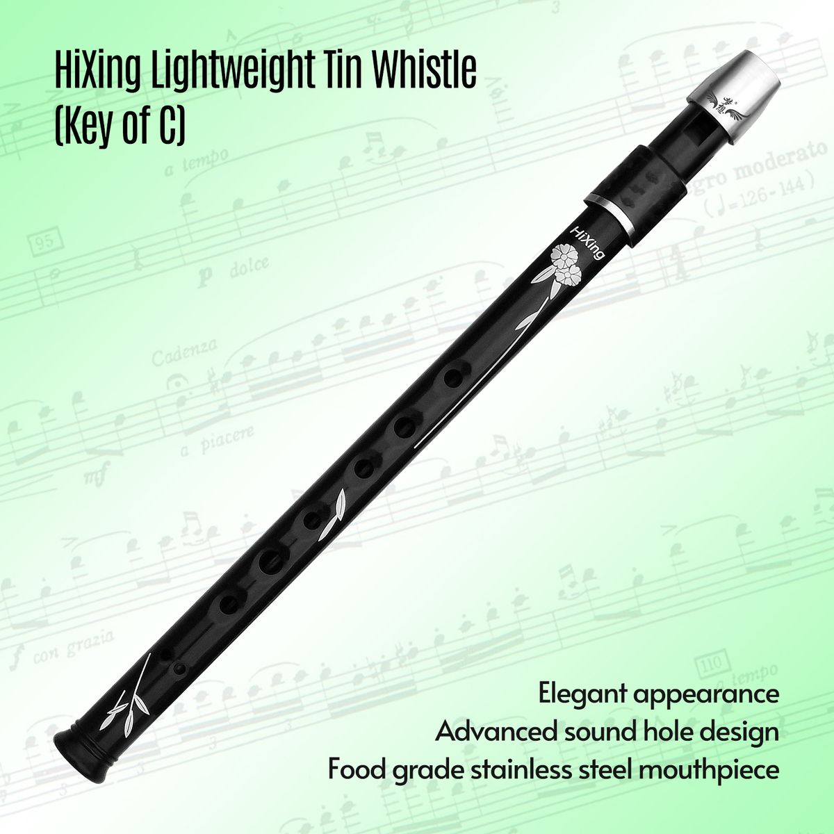 Lightweight Irish Tin Flute Recorder Instrument For Kids