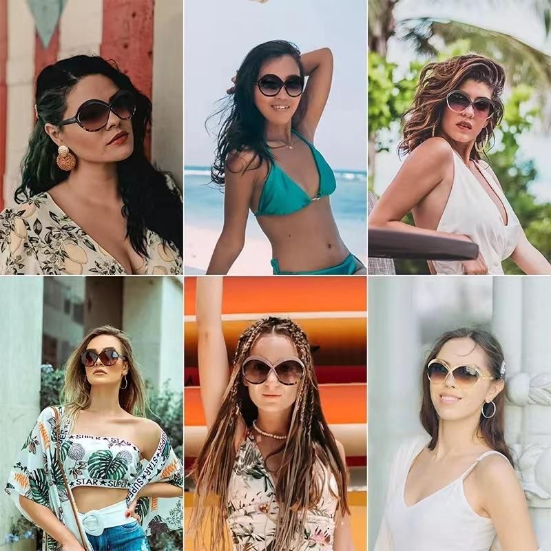 Women's Sunglasses Hollow Large Frame Sunglasses Orange