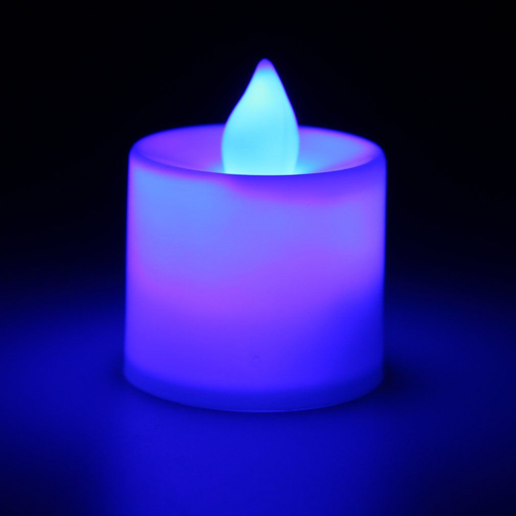 LED Flash Flameless Candle Light Lamp Bithday Dinner Spa Party Pub Room Decor-Seven Color