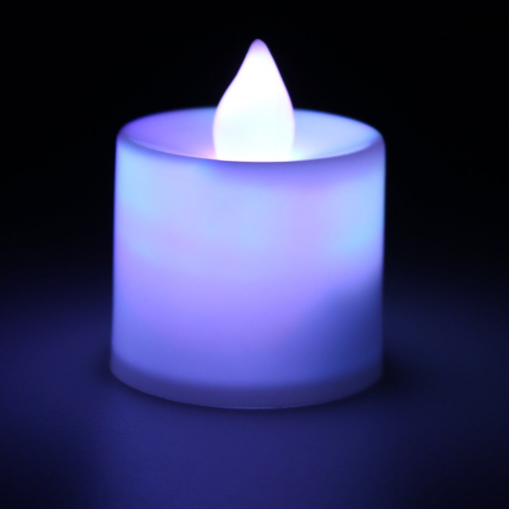 LED Flash Flameless Candle Light Lamp Bithday Dinner Spa Party Pub Room Decor-Seven Color