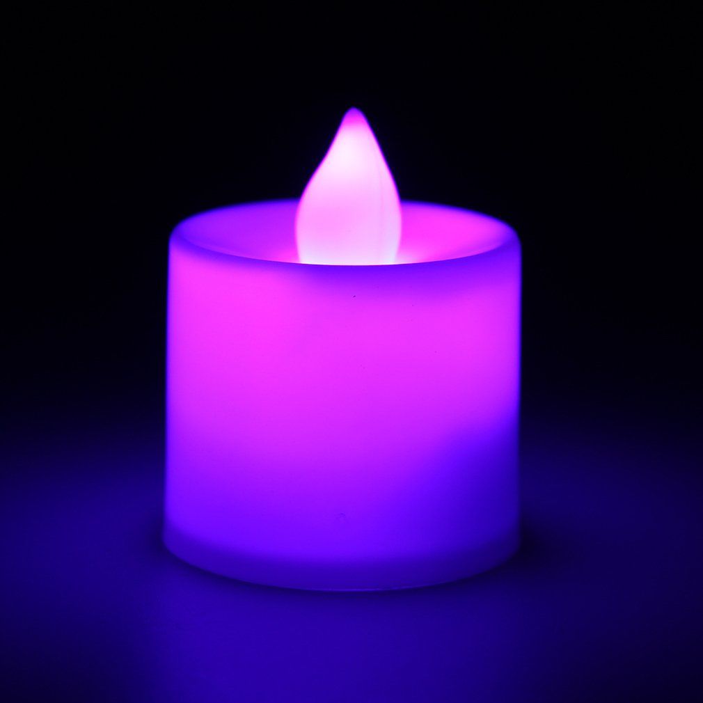 LED Flash Flameless Candle Light Lamp Bithday Dinner Spa Party Pub Room Decor-Seven Color