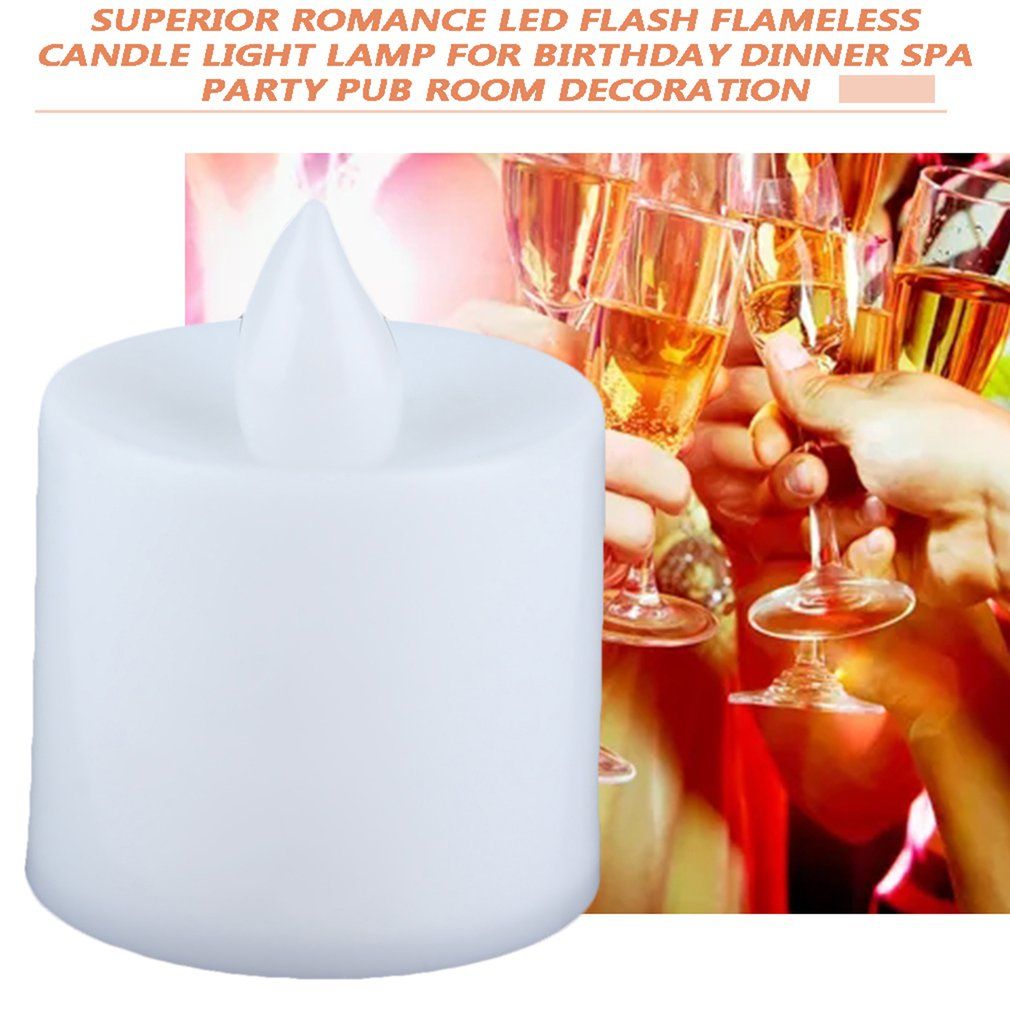 LED Flash Flameless Candle Light Lamp Bithday Dinner Spa Party Pub Room Decor-Seven Color