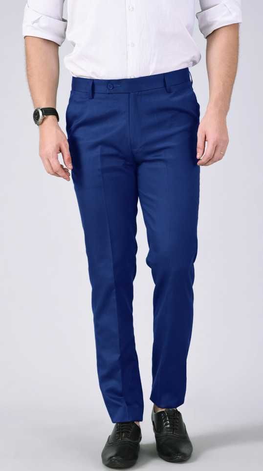 Men's Smart Corporate Royal Blue Trouser (Men's Quality Plain Suit Trouser)