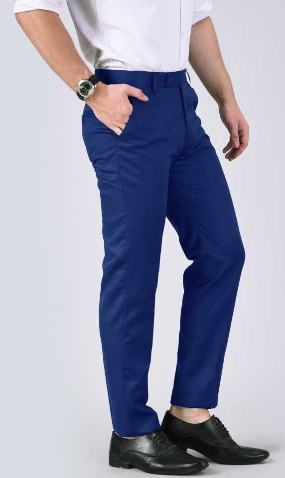 Men's Smart Corporate Royal Blue Trouser (Men's Quality Plain Suit Trouser)