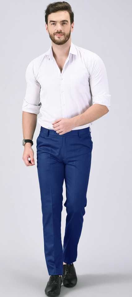Men's Smart Corporate Royal Blue Trouser (Men's Quality Plain Suit Trouser)