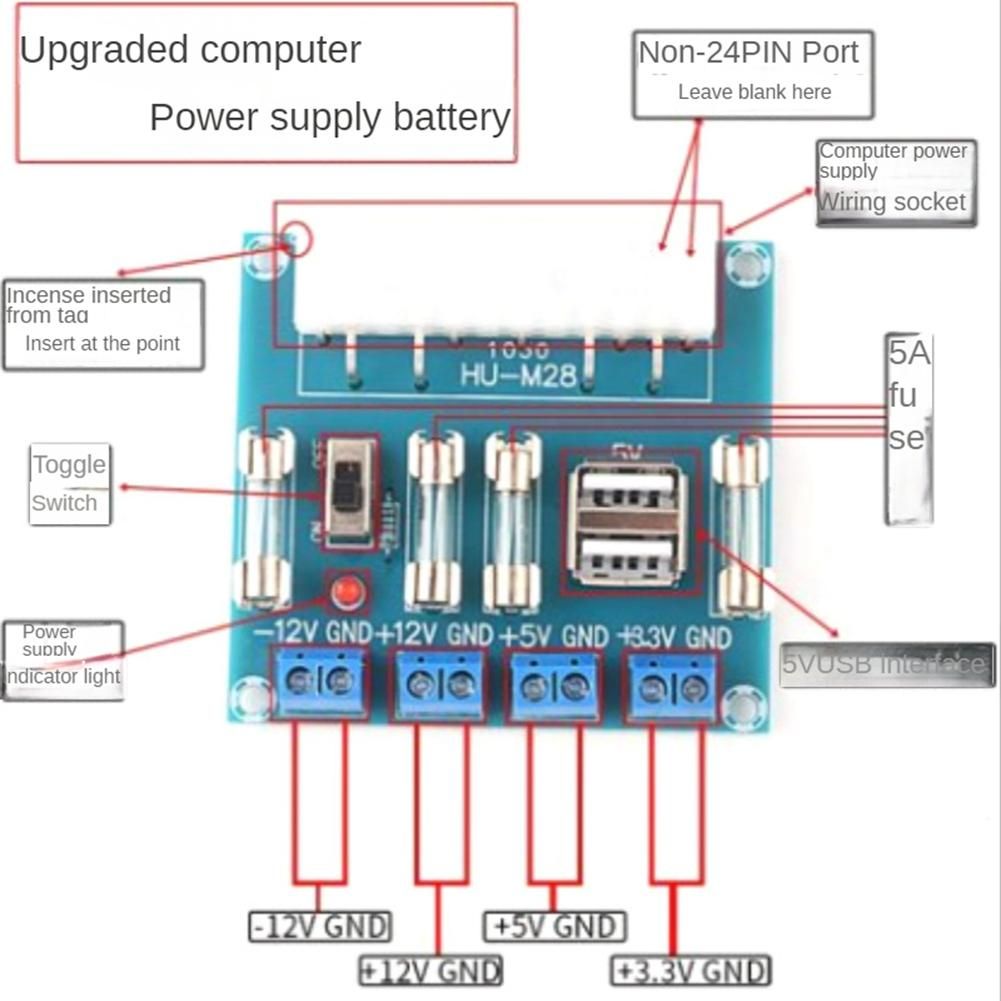 XH-M229 Computer Powers Adapter Board 24PIN ATX