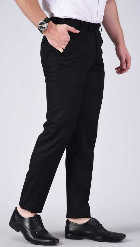Men's Smart Corporate Quality Black Trouser (Men's Quality Plain Suit Trouser)