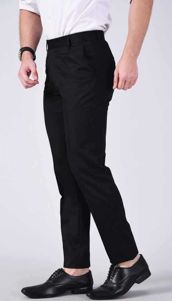 Men's Smart Corporate Quality Black Trouser (Men's Quality Plain Suit Trouser)