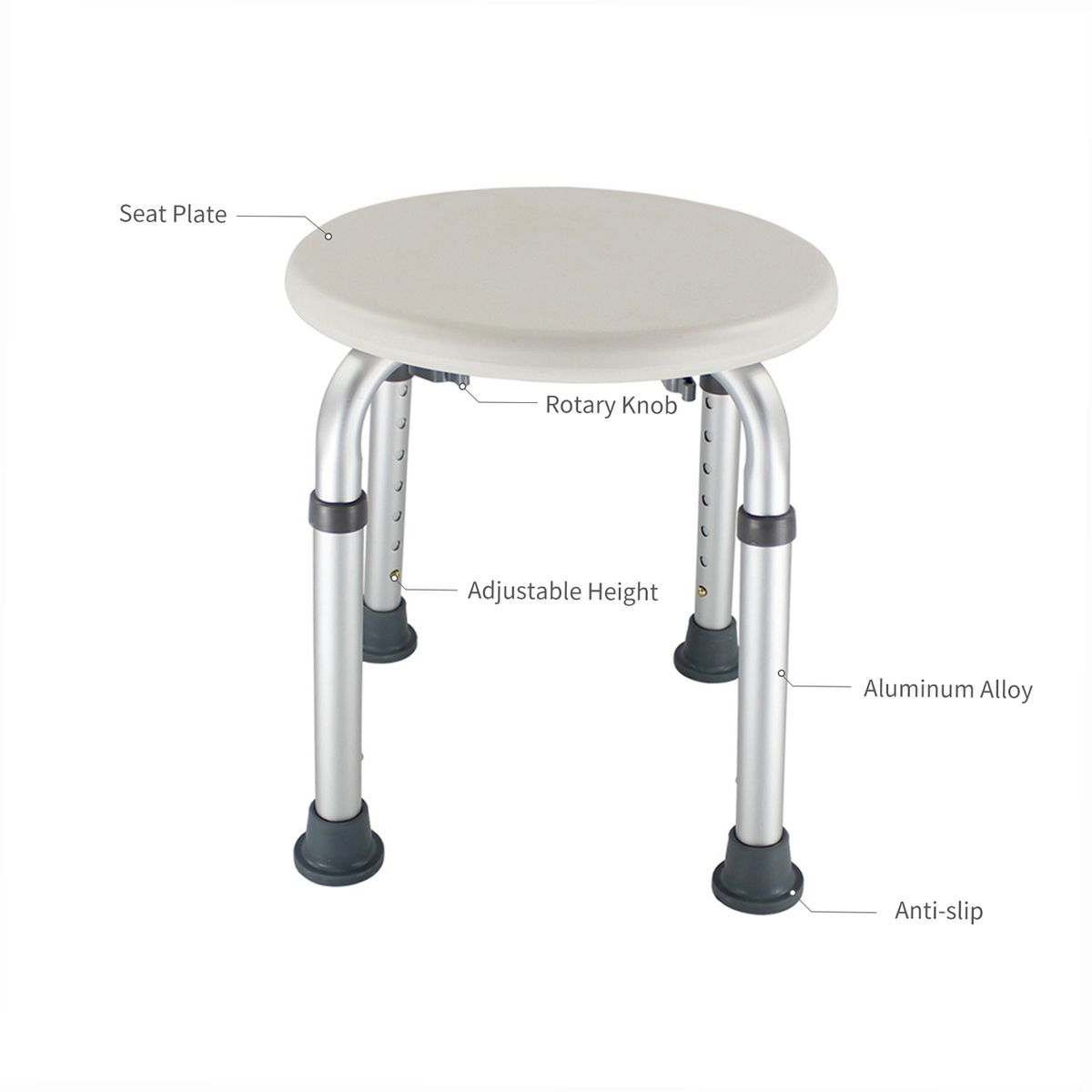 Bathroom Shower Bench Adjustable Height Shower Tub Stool