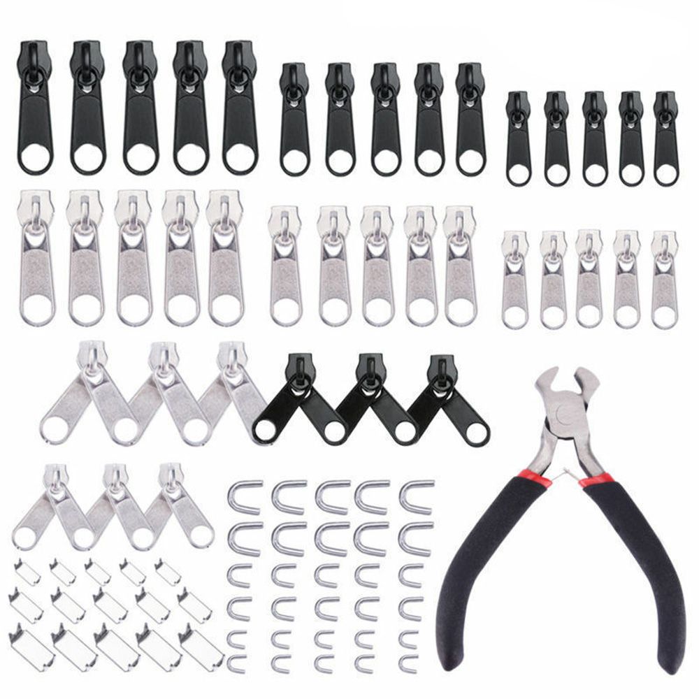 85 Piece Replacement Zip Zipper Heads Repair Kit Fixer