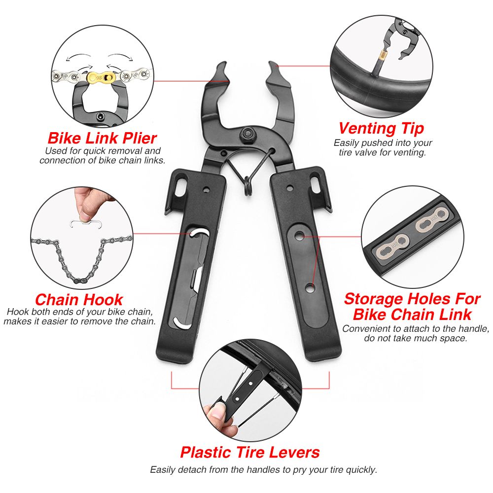5-IN-1 Bike Chain Tool Tire Lever Bike Link Plier Chain Hook