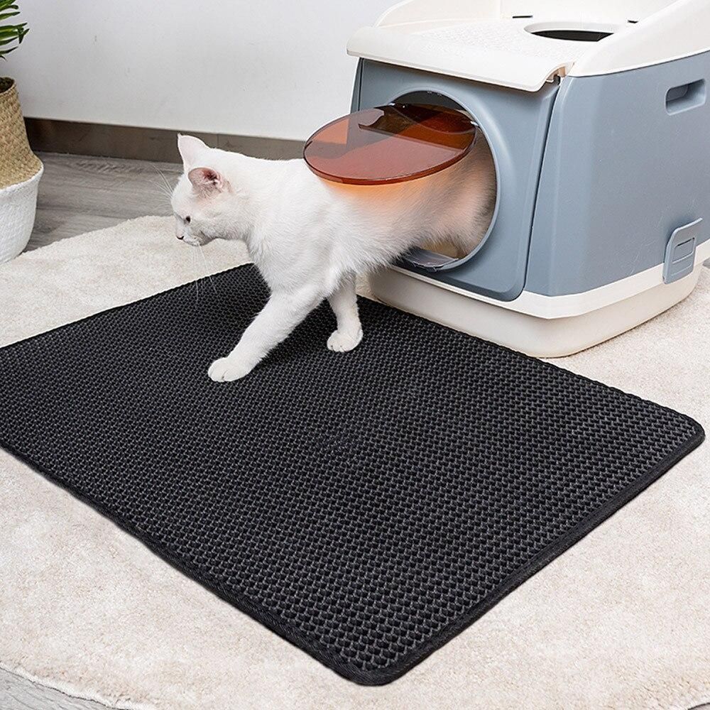 Waterproof Pet Cat Litter Mat Single Layer Cat Litter Bed Pads Trapping Litter Mat Pet non-slip Product For Cats House Clean