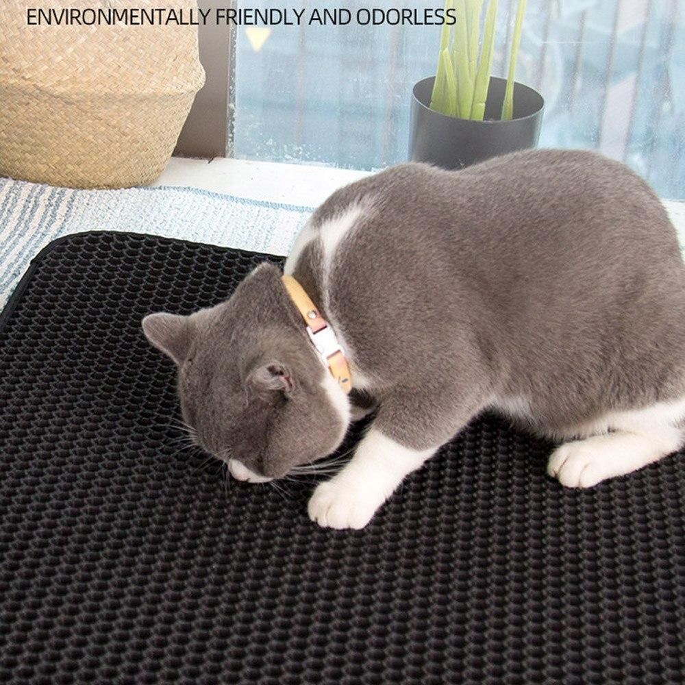 Waterproof Pet Cat Litter Mat Single Layer Cat Litter Bed Pads Trapping Litter Mat Pet non-slip Product For Cats House Clean