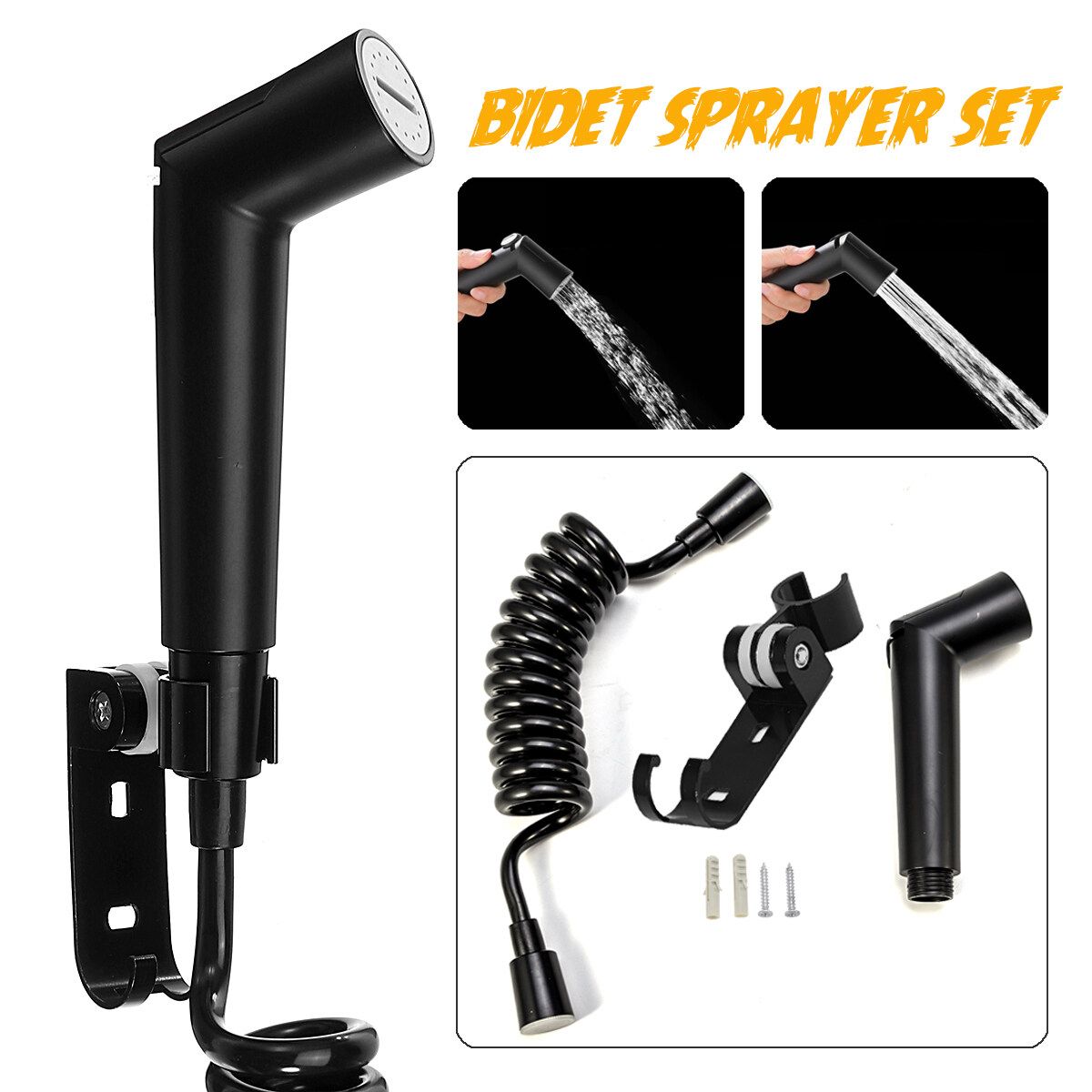 Hand Held Shower Head Bidet Toilet Spray Jet Kit W/Hose Holder Cleaning Sprayer