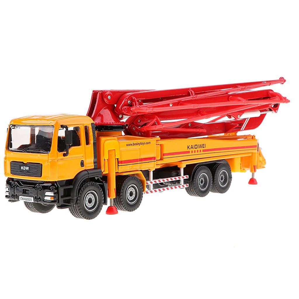 Concrete Pump Truck Construction Vehicle Model Toy Car 1/55 Orange
