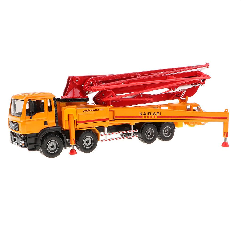 Concrete Pump Truck Construction Vehicle Model Toy Car 1/55 Orange