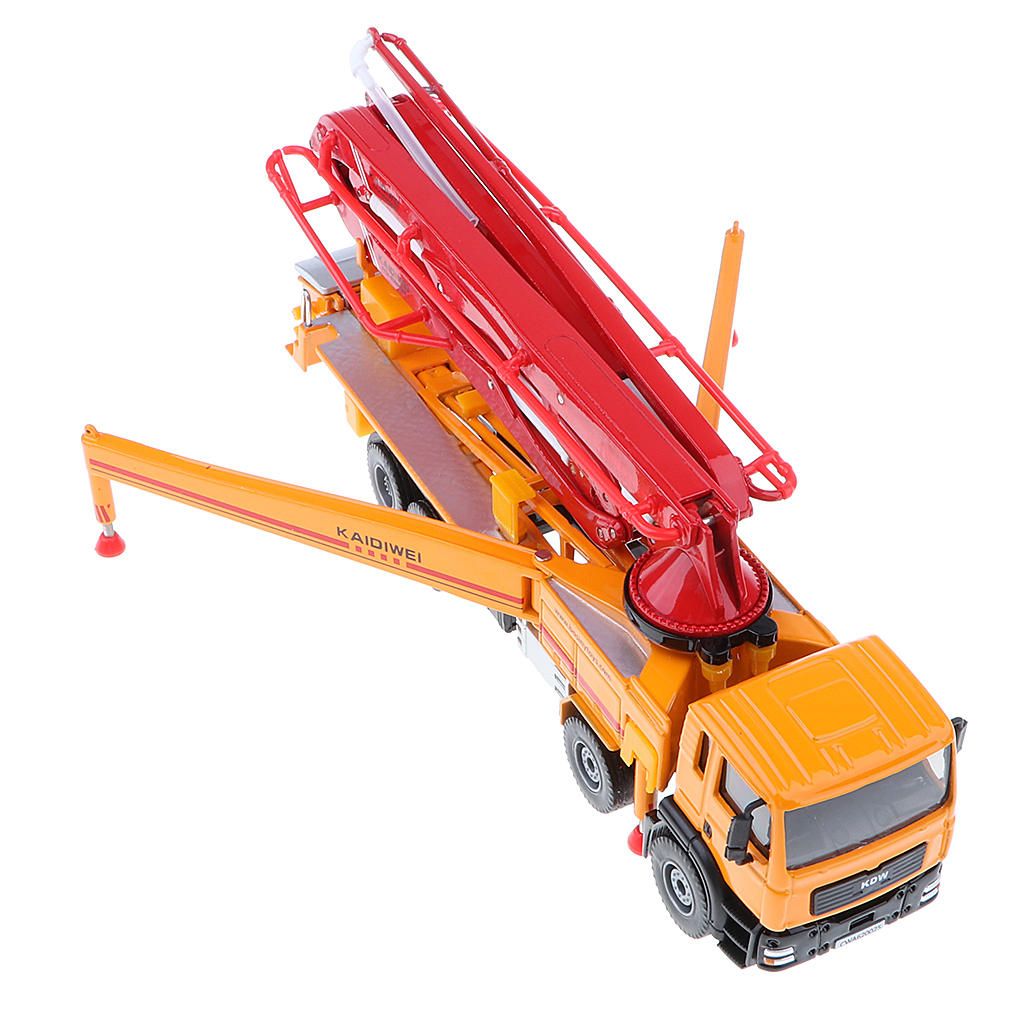 Concrete Pump Truck Construction Vehicle Model Toy Car 1/55 Orange