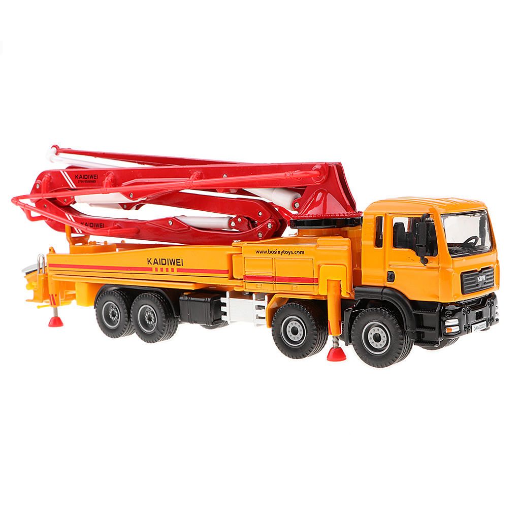 Concrete Pump Truck Construction Vehicle Model Toy Car 1/55 Orange