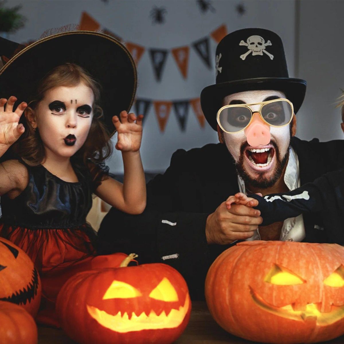 Funny Halloween Nose Sunglasses Fancy Dress up Piggy Snout Eye-catching Party Favor Glasses Funny Costume Accessories