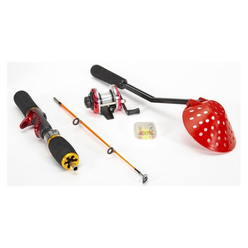 Outdoor Ice Fishing Rod Reel Combo Complete Kits with Backpa